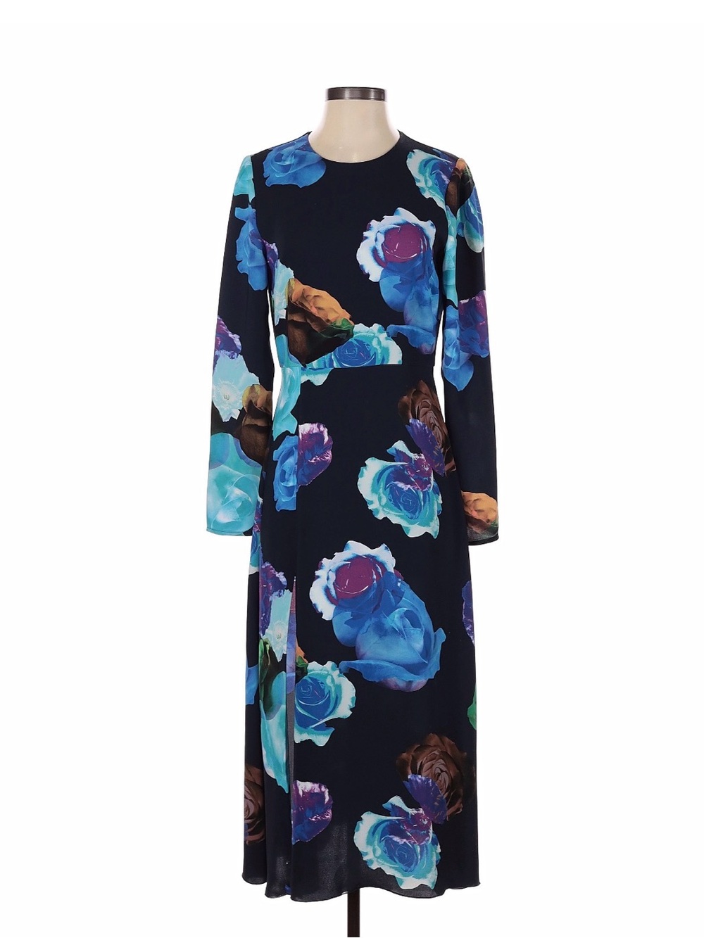 Babaton Maxwell Floral Long Sleeve Midi Dress - Navy 4